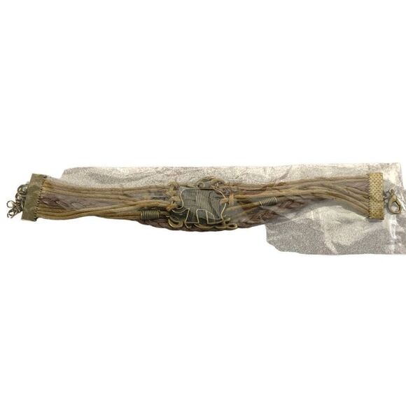 Brown Where There's a Will There's a Way Multi Strand String Charm Bracelet - Picture 3 of 3